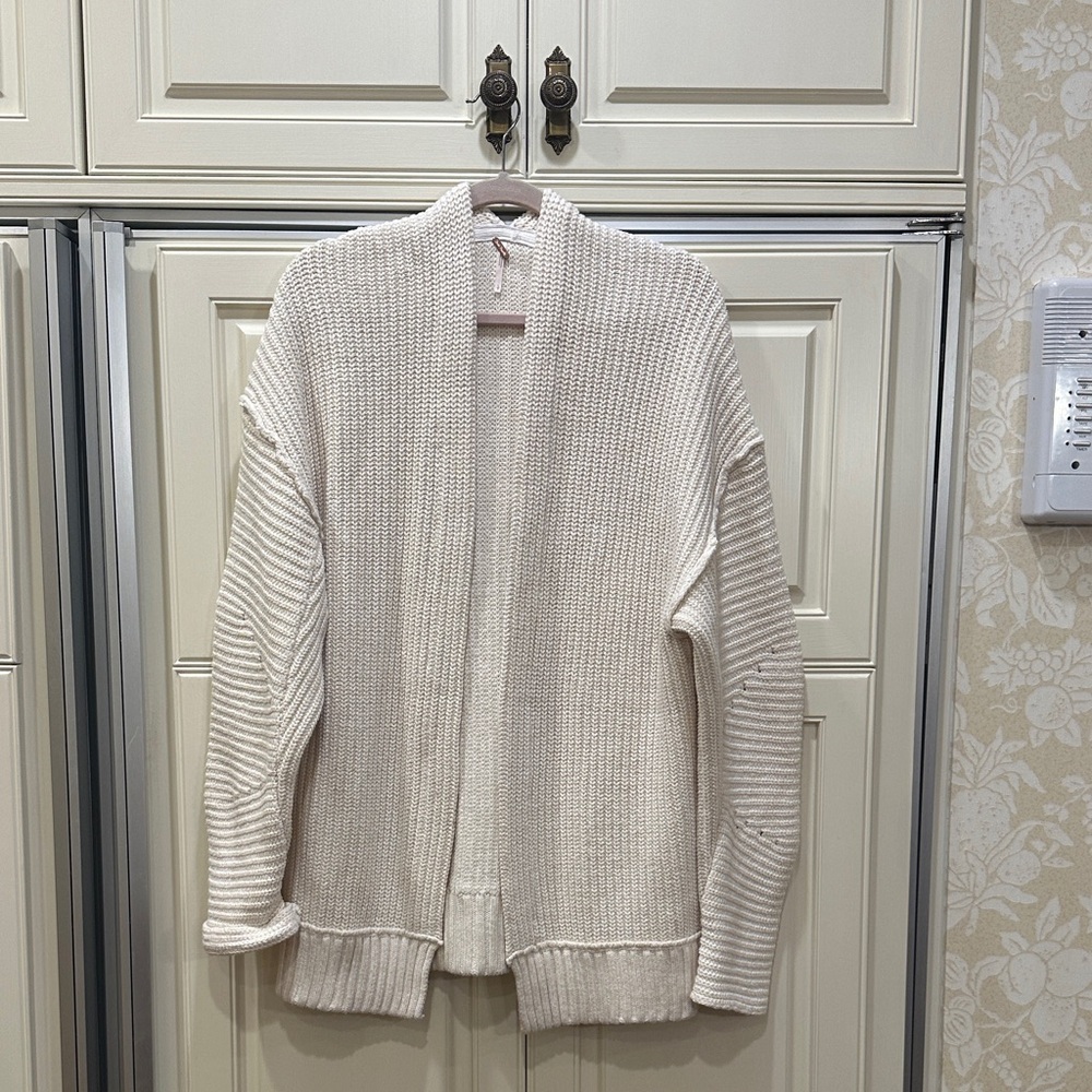 Free People Cream Cardigan Sweater